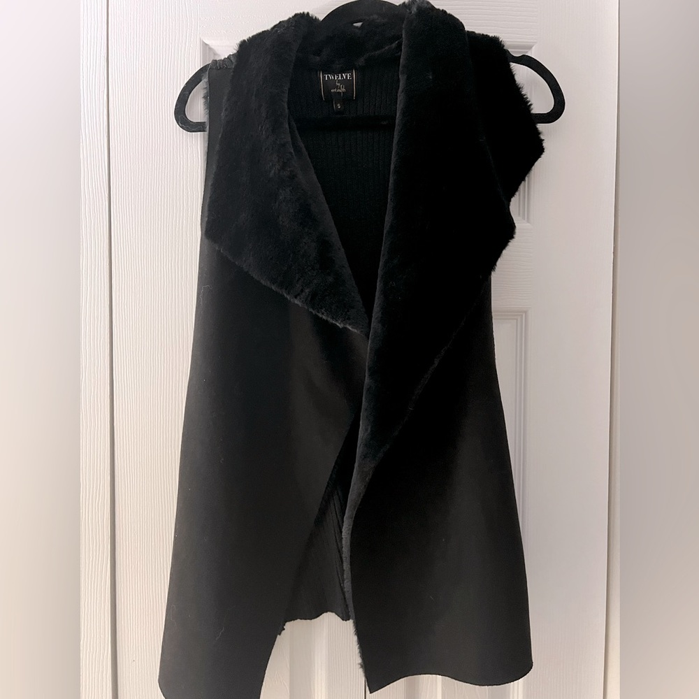 Faux fur and suede vest